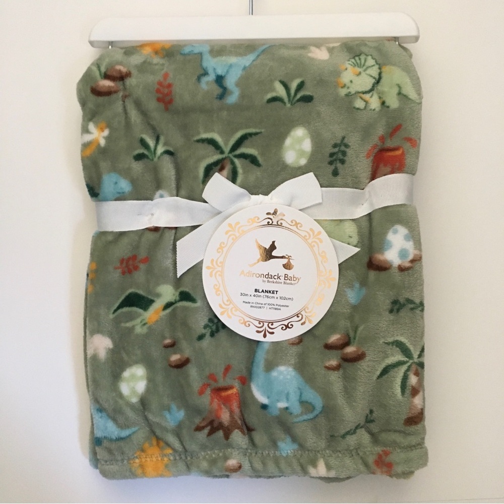 NEW My Cozy Baby Blanket Dinosaur Theme Green Soft Lightweight | Adirondack Baby